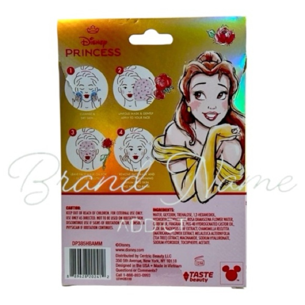 PRICE IS FIRM Disney Belle Princess Rosy Bright Printed Rose Water Face Mask Set - Picture 2 of 2